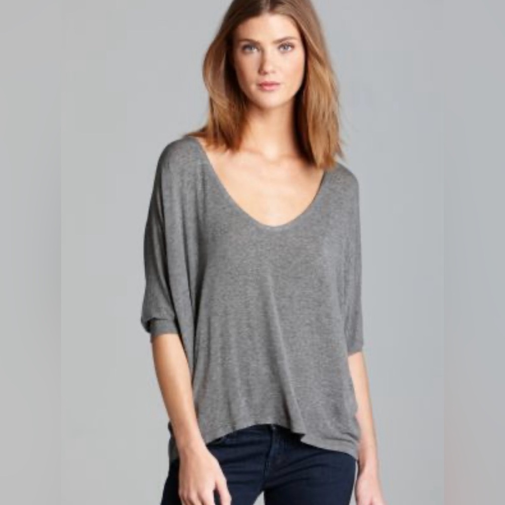 Splendid Charcoal 3/4 Sleeve Tee